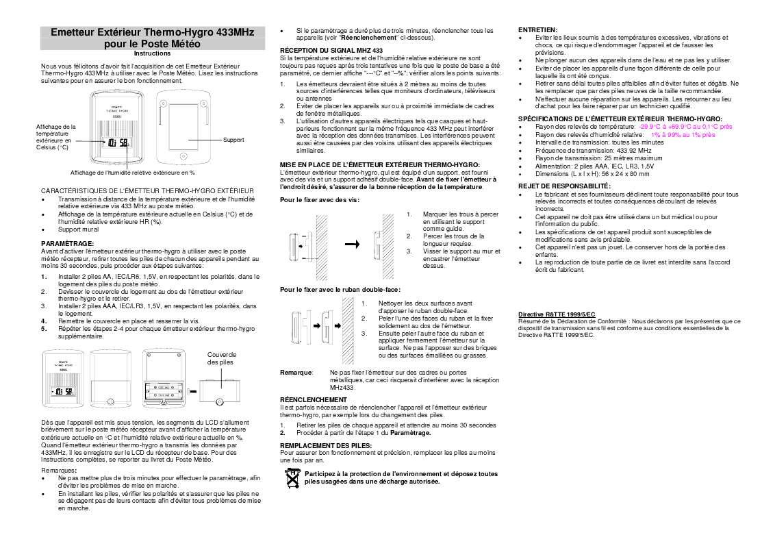 Mode D Emploi Reveil La Crosse Technology